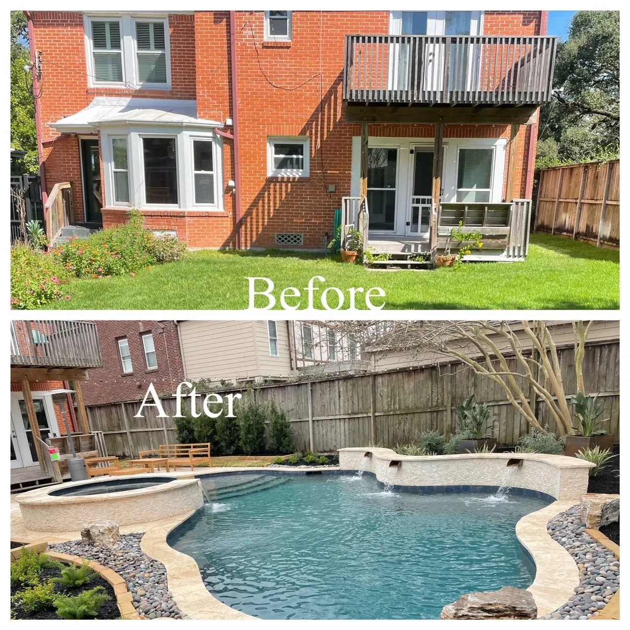 luxury pool design installation before and after