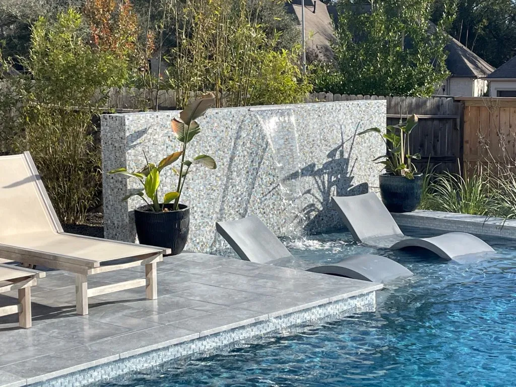 decorative waterfall wall pool design