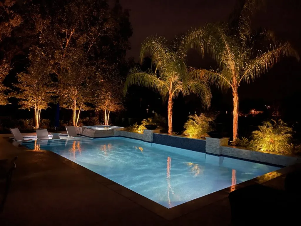 Weston Lakes pool lighting night pic