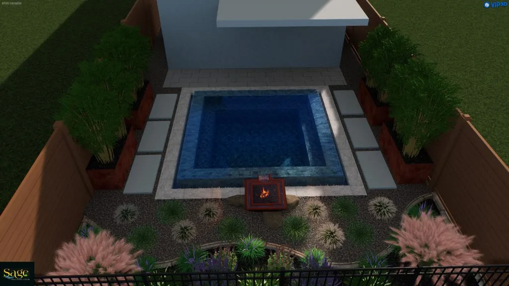 houston heights small pool built-in space