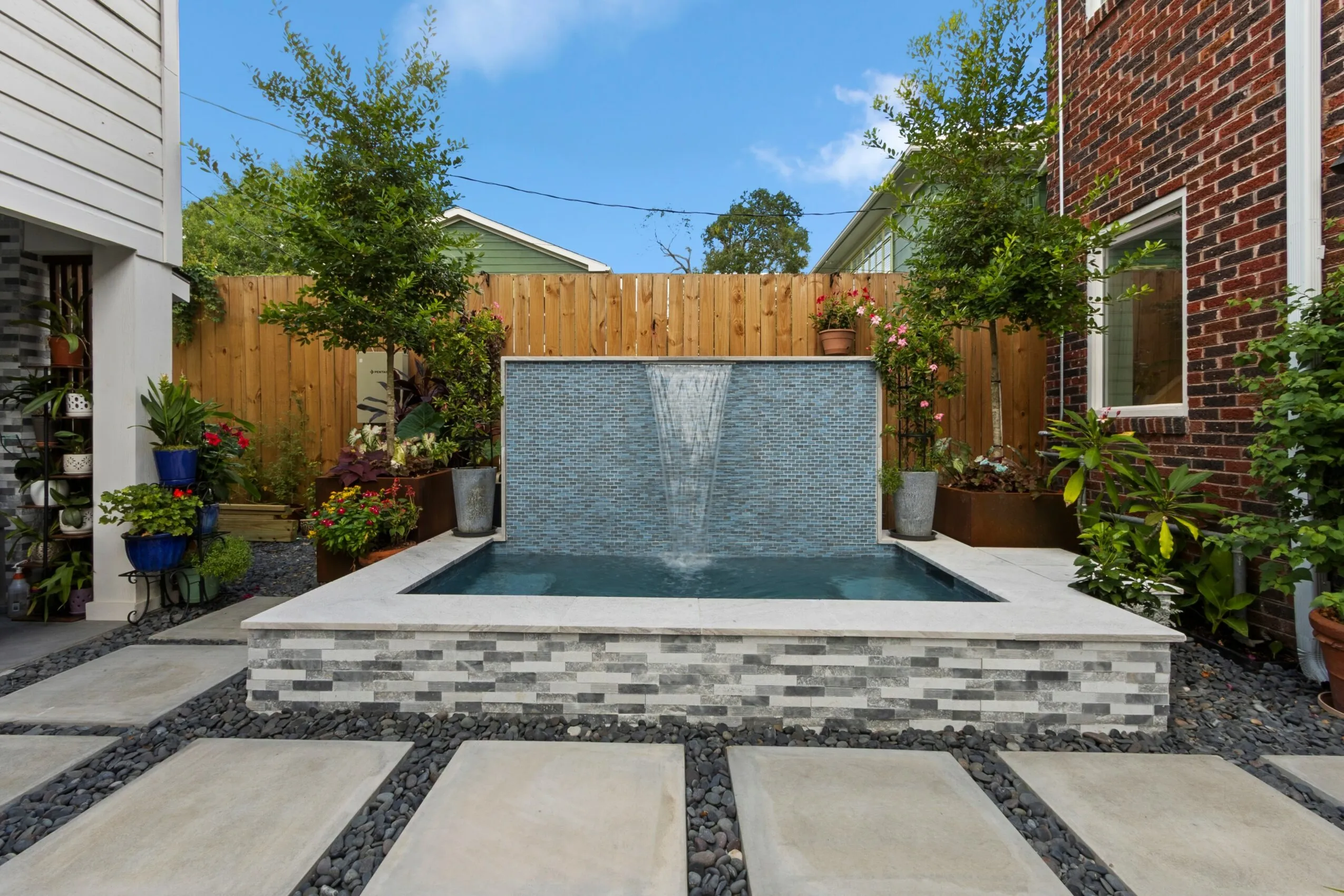 small pool cocktail pool fountain houston