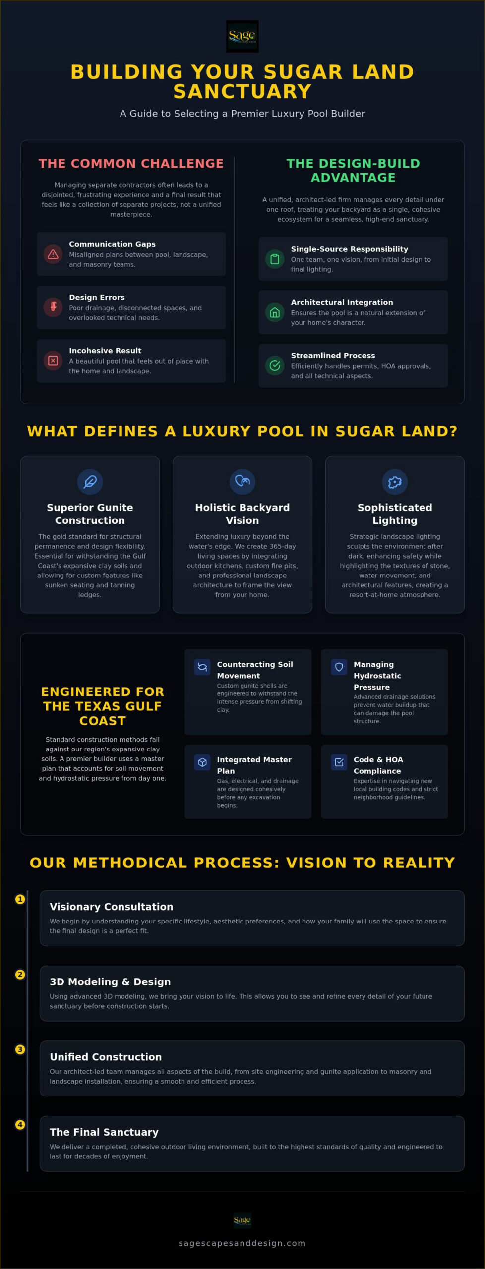 Luxury Pool Builder Sugar Land: The Connoisseur’s Guide to Custom Backyard Design